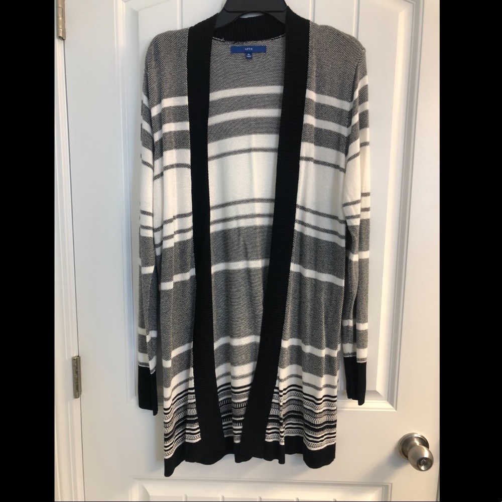 Comfortable black and white cardigan!